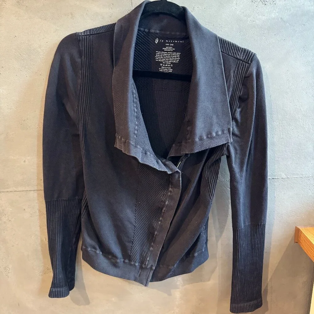 Free People stretchy moto zip up